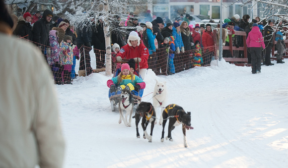 Dogsled and audience